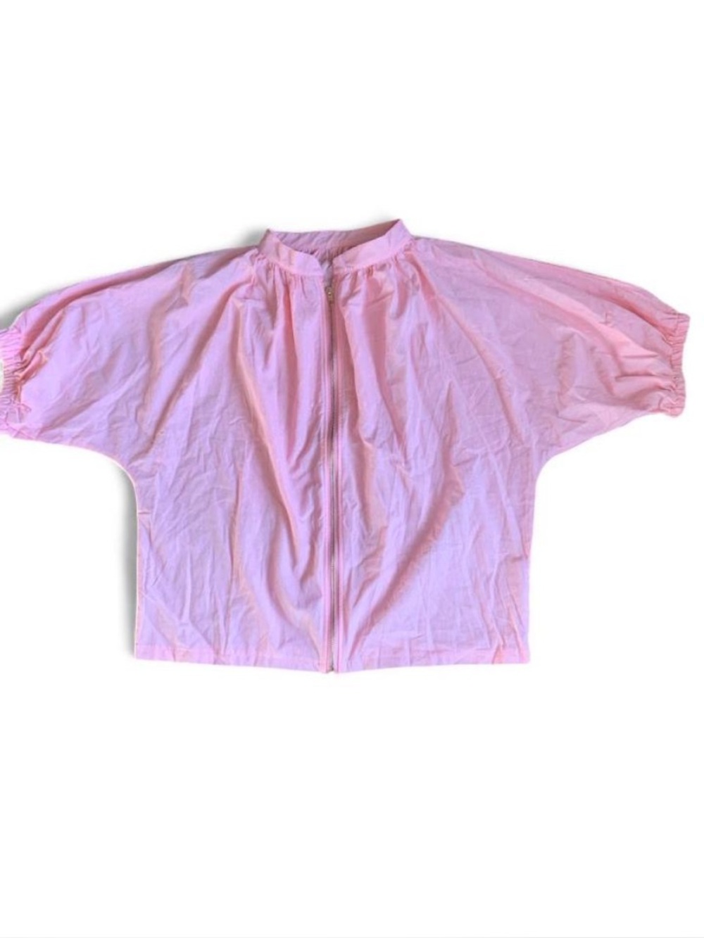 Light Pink Zip-Front Lightweight Jacket